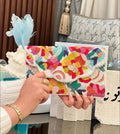 Rainbow Floral Embroidered Clutch
