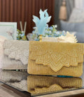 Mustard Lace Embroidered Clutch