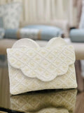Ivory Wave Embroidered Clutch