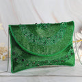 Emerald Green Lace Clutch