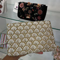 Gold Leaf Embroidered Clutch