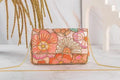 Peach Floral Embroidered Clutch